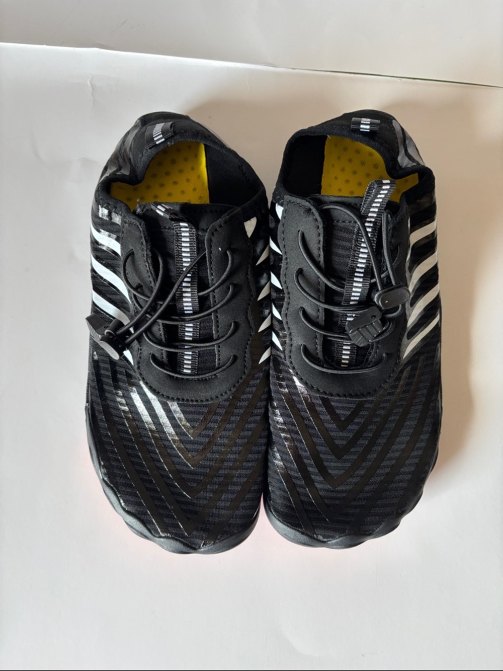 Kids Black Athletic Slip-On Sneakers with Quick-Lace